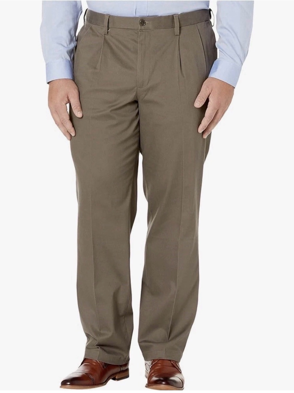 Dockers Classic Fit Signature Khaki Cotton Stretch Pants Pleated  Brown Sz 44x29